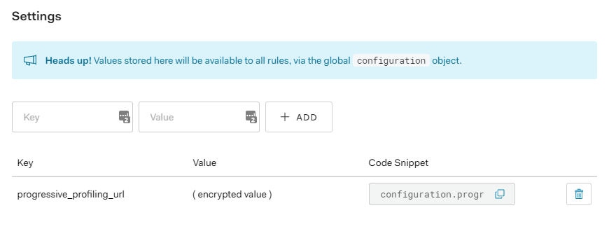 Rule Configuration global setting