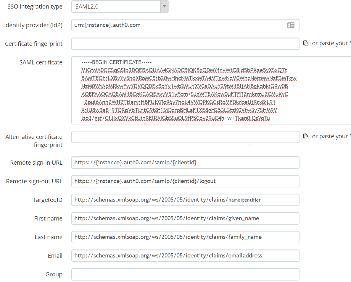 TalentLMS - SAML - Settings